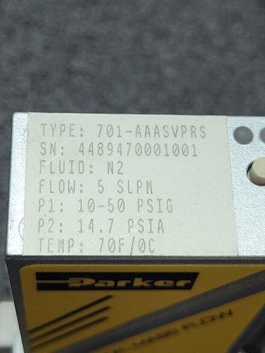 Parker Porter Digital Mass Flow Controller 701-AAASVPRS N2 5 SLPM VCR Male