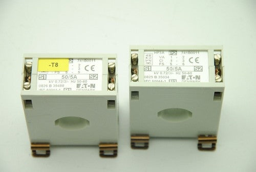 EATON 741B0011 Transformer 50/5A kV 0.72/3/ Hz 50-60, Lot of 2
