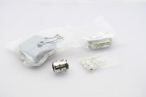 Harting 16A-gs-M25 Connector Kit With 25-Position Insert And Pins NEW