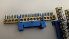 Lot of 2 DIN Rail Mount Brass Ground Grounding Strip 15x 4AWG Copper Wire