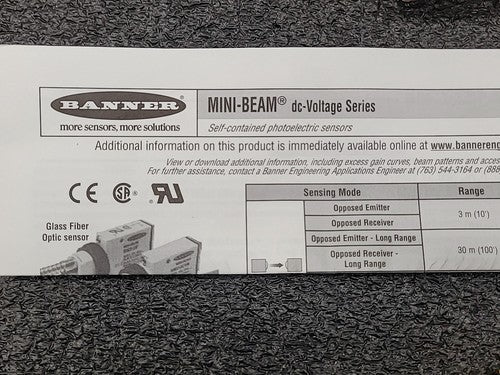 Banner SM31RQD Mini-Beam Photoelectric Receiver Sensor 10-30VDC Quick Disconnect