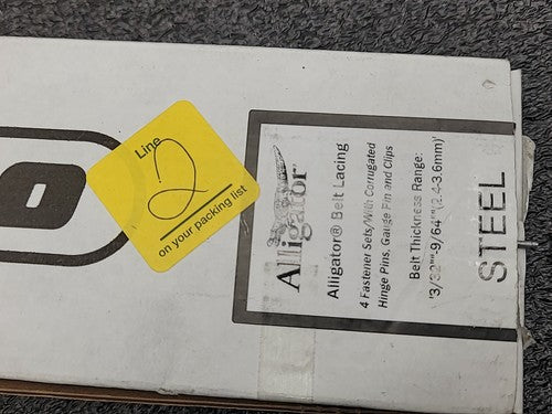 Flexco Alligator Steel Belt Lacing 3/32" - 9/64" Fastener Set Kit 7-12 Set of 3
