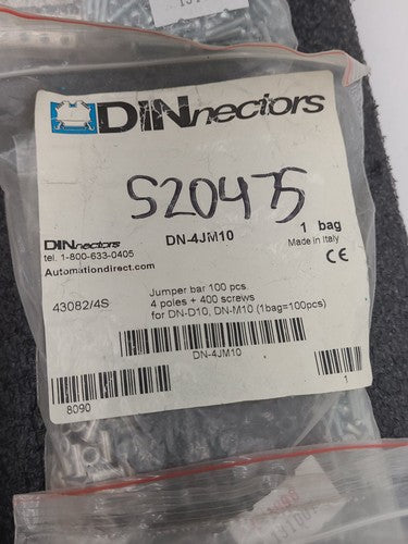 DINnectors DN-4JM10 Jumper Bar Kit 4 Pole for DN-D10 DN-M10 Terminal Blocks