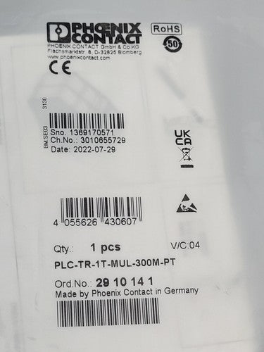 Lot of 2 PHOENIX CONTACT 2910141 PLC-TR-1T-MUL-300M-PT Multifunction Timer Relay