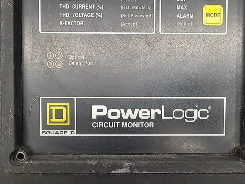 Square D PowerLogic Class 3020 CM2350 Circuit Monitor Industrial Panel Meter