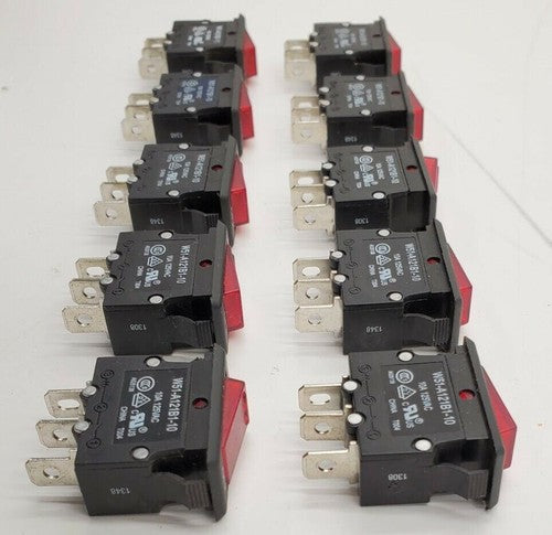 Lot of 10 TE Potter & Brumfield W51-A121B1-10 Thermal Circuit Breaker 10A 125VAC