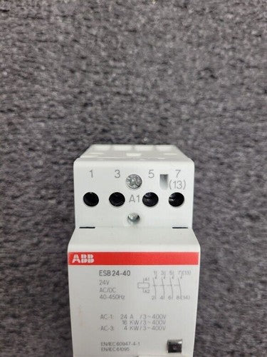 ABB DIN Rail Contactor ESB24-40 24V AC/DC 40-450Hz 24A 240-480VAC