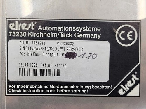 Elrest 1060341 Can In Automation ElaCan II Controller w/ Input Control Panel