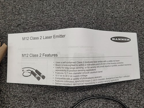 Banner Engineering M126E2LDQ Laser Emitter Sensor Photoelectric Class 2