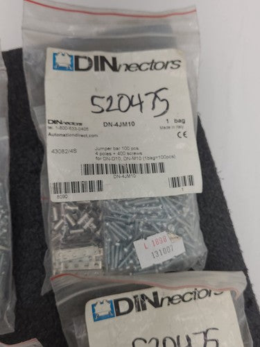 DINnectors DN-4JM10 Jumper Bar Kit 4 Pole for DN-D10 DN-M10 Terminal Blocks