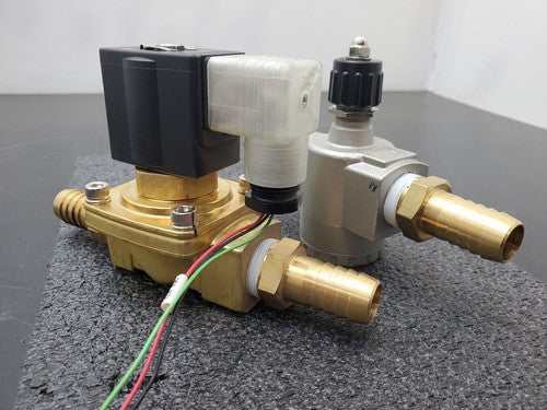 SMC 1" Solenoid VXZ2350-06-5DZ1 Valve 24VDC 3/4" ID Hose Barb AS500 Flow Control