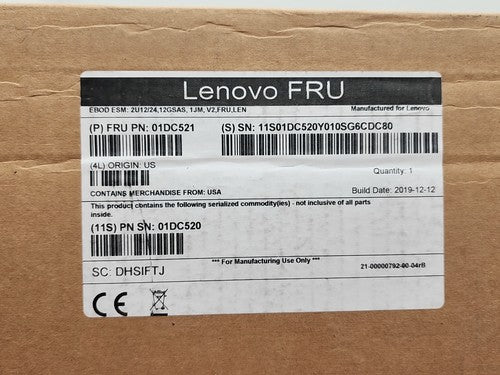 DOT Hill Lenovo EBOD ESM Drive Array Storage Controller 12G SAS 01DC521 2U12/24