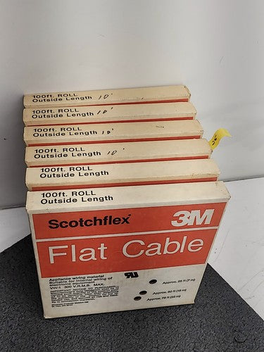 6 Rolls 3M Scotchflex Flat Cable Ribbon UL Style 2776 3302 16 Conductor 28 awg