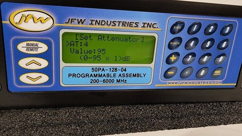 JFW 50PA-128-04 Programmable 4x Attenuator 200Mhz-6Ghz 0-95dB 19" Rack Mount