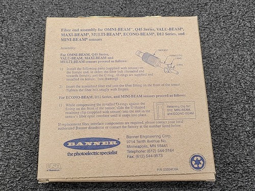 Banner Engineering IR23S 17336 Fiber End Assembly for Omni Beam Q45 Valu Beam