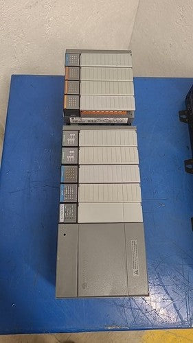 Allen Bradley SLC 500 PLC System Lot (2) 1746-A10 Chassis Racks & Modules