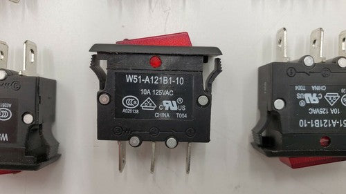 Lot of 10 TE Potter & Brumfield W51-A121B1-10 Thermal Circuit Breaker 10A 125VAC