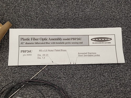 Banner PBP26U Plastic Fiber Optic Assembly 26082 Bifurcated Bendable Probe