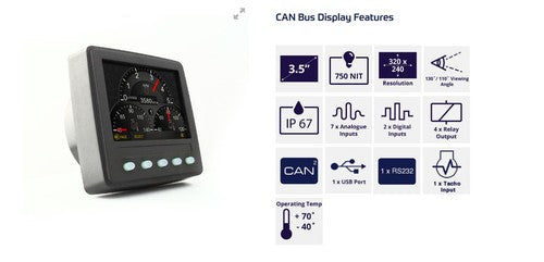 V3 Veethree C320 3.5″ CAN Bus Display Color LCD Diesel Engine Control Monitor