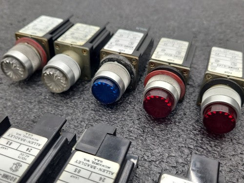 Allen Bradley 800MR-Q24S Series D Pilot Light Indicator Lamp Lot Mixed Colors