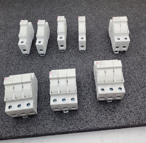 Lot of 8 ETI Fuse Holder EFD 10 1p 10 x 38 002540001 DIN Rail 3, 2 and 1 Unit