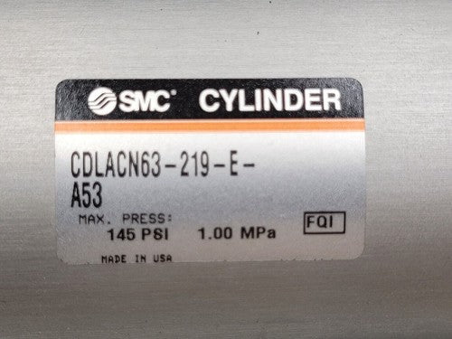 SMC Tie Rod Cylinder w/CLA63-E Lockup Unit CDLACN63-219-E-A53 D-A53 Sensors