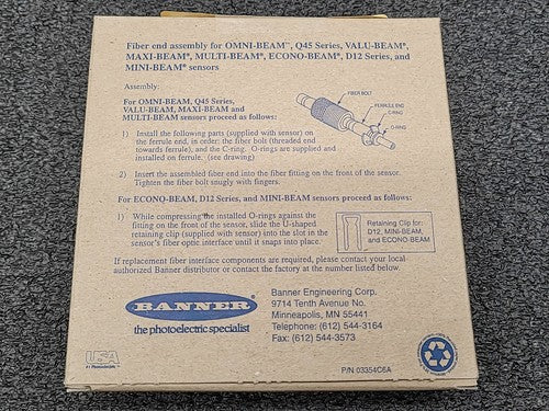 Banner Engineering Fiber End Assembly Omni Beam Q45 ValuBeam Maxi Multi BA13S