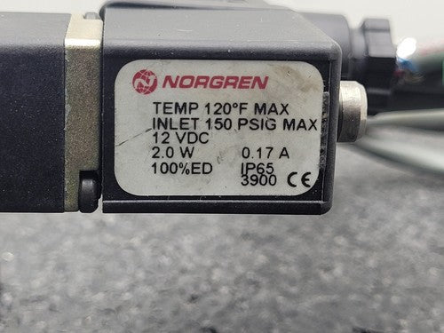 NORGREN P74A-NNC-SEA P74ANNCSEA 150PSI 12VDC 3/4" NC Solenoid Valve w/mounts