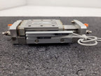 SMC MXP16-30 100PSI Linear Slide Guide Cylinder w/ D-F9B Sensors, Stops Unit C