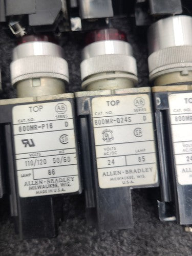 Allen Bradley 800MR Pilot Light Indicator Lot Various Colors Red Green Blue