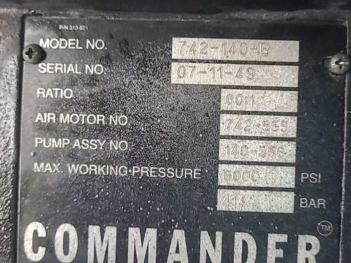 Speeflo Commander 742-140B Air Operated 60:1 Pressure Intensifier Grease Pump A1