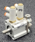 Lot of 15 SMC CQ2D20-15DM-W / CQ2D2015DMW Push Pull Pnuematic Compact Cylinder