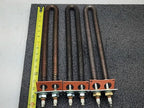 3x Industrial Tubular Finned U Type Air Heating Elements Ceramic Insulators 15"