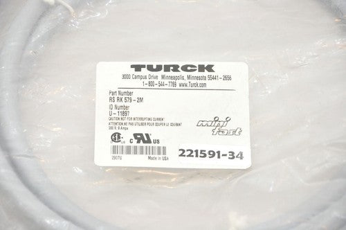 Turck U11897 RS RK 579-2M Mini Fast Cable 5 Pin Male/Female NEW