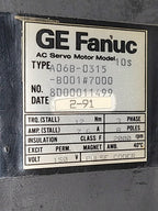 GE Fanuc 10S AC Servo Motor A06B-0315-B001#7000 w/ Sankyo GTR-6B Coupling