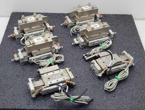 Lot of 6 x  SMC MXP16-30 100PSI Linear Slide Guide Cylinder D-M9N Sensors Stops