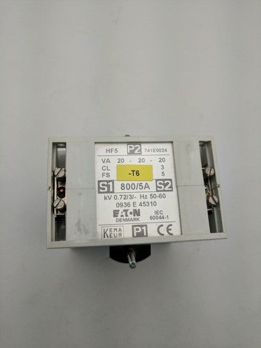 Eaton Current Transducer HF5 800A Primary 5A Secondary Bus Bar Mounted 741E0024
