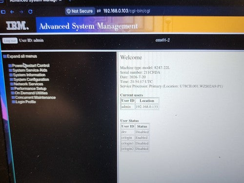 IBM Power S822L Server 8247-22L POWER8 Enterprise System 2x 00KV832 256GB Ram