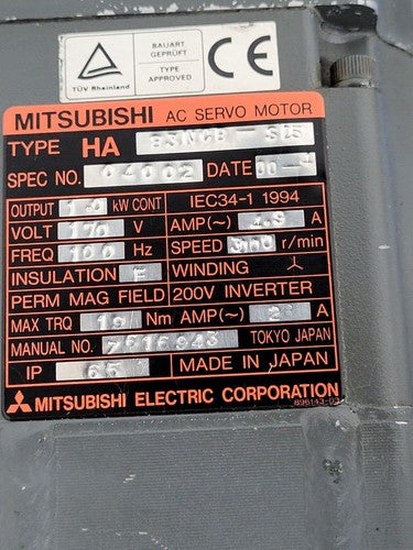 Mitsubishi HA-83NCB-SD5 AC Servo Motor 1Kw w/ Encoder Citizen E-32 Unit 4