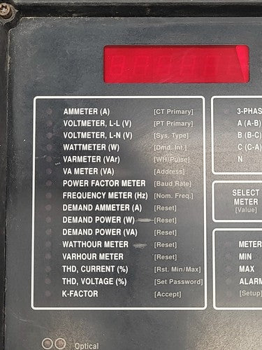 Square D PowerLogic Class 3020 CM2350 Circuit Monitor Industrial Panel Meter