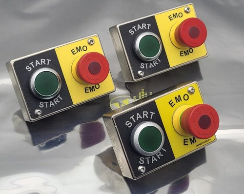 Lot of 3 EMO 100482778 REV A Push Button SS Control Box I/O Panel 8 and 9 pin