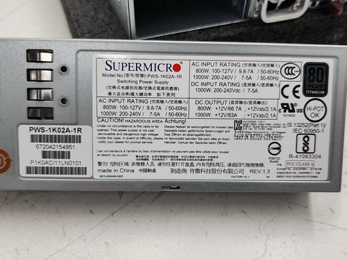 Supermicro SYS-1028U-TN10RT+ 1U Server X10DRU-i+ Dual Xeon E5-2620 v4 10x NVMe