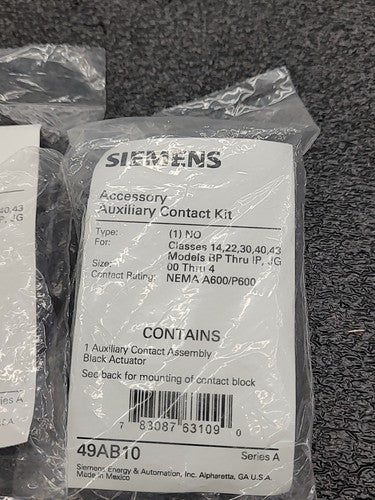 Siemens Auxiliary Contact Kit 49AB01 49AB10 49AB11 NO NC Actuator Block Set