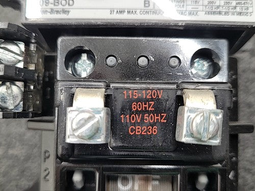 Allen Bradley 509-BOD NEMA Size 1 Motor Starter Contactor CB236 Coil