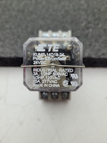 Tyco Potter & Brumfield KUMP-14D18-24 1/3HP 120VAC 15A 277VAC Relay + Base 24VDC