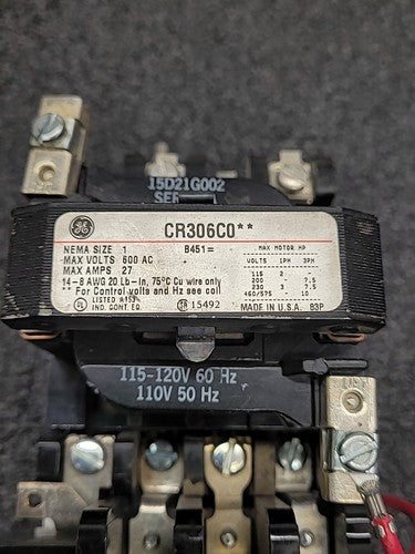 GE General Electric CR306C0 NEMA Size 1 Motor Starter Contactor Lot of 3