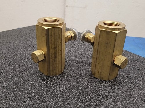 Pneu-Trol Deltrol F-35B Brass Flow Control Needle Valve Fluid Regulator Lot of 2