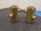 Pneu-Trol Deltrol F-35B Brass Flow Control Needle Valve Fluid Regulator Lot of 2