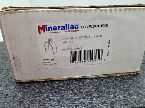 Rigid 3" Minerallac Conduit Strut Clamp CCR300EG SCR0300EG Box of 25