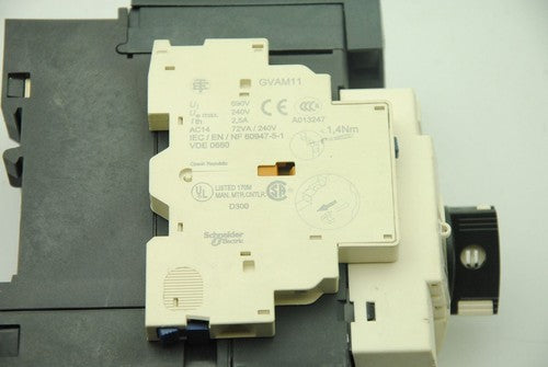 SCHNEIDER ELECTRIC GV3P50 37-50A 600V Breaker Manual Motor Starter + GVAM11